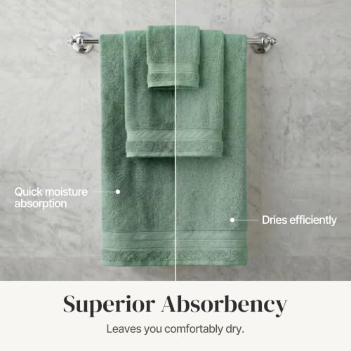 Modern Threads Spun Loft 4 Pack Bath Sheets – Oversized 35 x 66 Bath Towels – 100% Cotton, 600 GSM, Plush, Soft & Absorbent (Eucalyptus) by Modern Threads - Used condition - Image 5