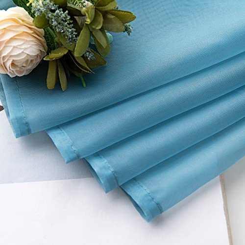 MIULEE Gardinen Voile Vorhänge mit Ösen 2er Grau-Blau 140x245cm – Ansicht 5