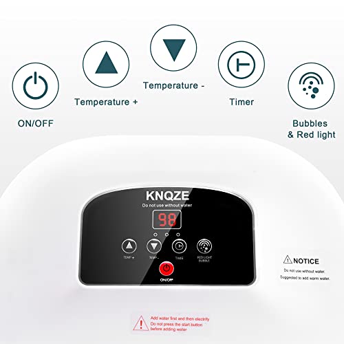 Knqze Foot Spa With Heat And Massage And Jets, Collapsible Foot Bath W/Bubbles, Vibration, Red Light Pedicure Foot Soaking Tub, Temperature Control, 8 Massage Roller, Pumice Stone Foot Spa Massager #TOP3