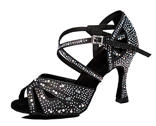 Chaussures de danse latine avec talon 9 cm stable et design sexy