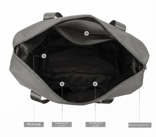 Image of WILDHORN 40 Liters Nylon Expandable Travel Duffle Bag for Men & Women, Waterproof Weekender Luggage Bag, Foldable Gym & Overnight Travel Hand Bag with Wet & Dry Compartment (Dark Grey)