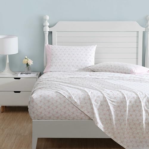image for Laura Ashley - Twin Sheet Set, Crisp & Cool Cotton Percale Bedding wit