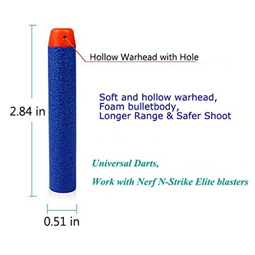 Image of SYGA Plastic Foam Bullet Dart Bullets for Nerf N-Strike Elite Guns, Blue - 50Pcs