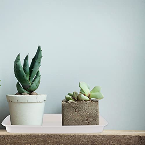 Yardwe House Plants 6Pcs Rectangular Plant Saucers Sturdy Plant Drip Tray Plastic Plant Water Tray Modern Plant Pot Saucers For Indoor Outdoor Use 24X11Cm Decorative Tray #TOP7