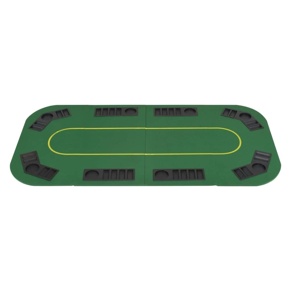 Table De Poker Pliable 8 Joueurs - 182x82 Cm - Feutre Casino, Porte-gobelets Métal - Bleu