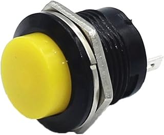MCQWOMFQAK Microinterruptor 100 Uds R13-507 SPST NO Rojo Negro Amarillo Verde Azul Tapa Redonda Interruptor de botón AC 6A/125V 3A/250V 6 Colores xiaguolingsm(Color:10)