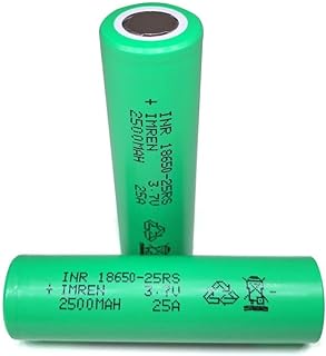 Authentic 25RS, 3.7V Flat Top Real 2500mAh, 3.7V 18650 Rechargeable Battery(2 Pack)