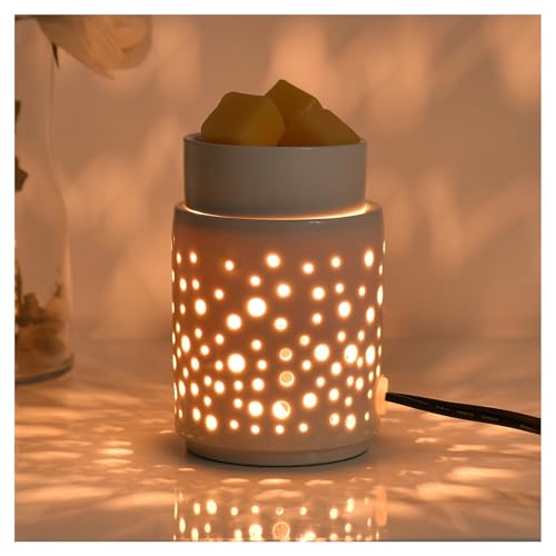 nawaza Ceramic Wax Melt Warmer,Candle Wax Warmer Night Light,2-in-1 Electric Wax Melter and Fragrance Warmer for Scented Candle Wax Burner Home Office Decor Mothers Day Birthday Gifts for Women(dot)
