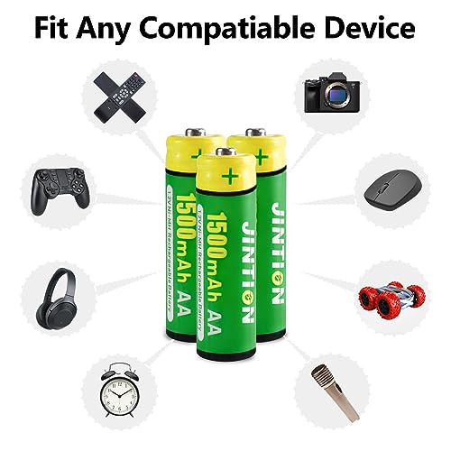 Jintion Rechargeable Aa Batteries Nimh 1500Mah 1.2V Double A Battery Solar Aa Battery 8Pcs Low Self Discharge For Remote Controller Keyboard Mouse Solar Lights #TOP5