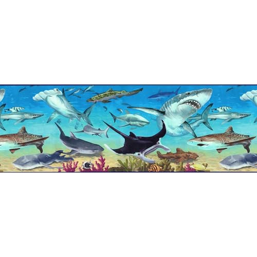 TRIMZ Sharks & Ocean Underwater Border