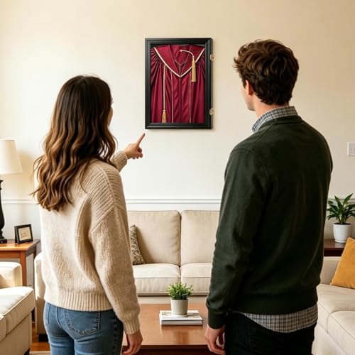 Marco de de sombra profunda con soporte de borlas protector de madera para pared de casa 3