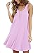 Viishow Women's Casual Swing Simple T-Shirt Loose Dress (L, Pink)