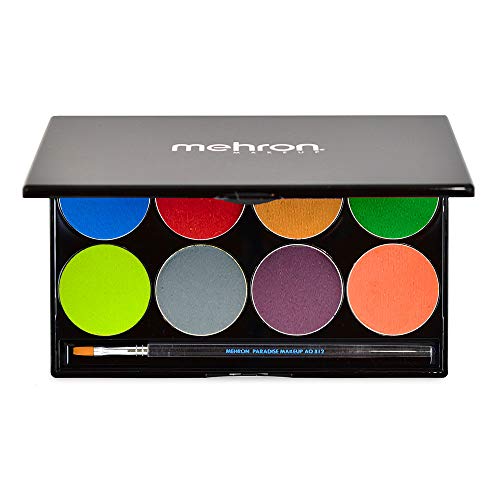 Mehron Makeup Paradise AQ Face & Body Paint 8 Color Palette (Tropical)