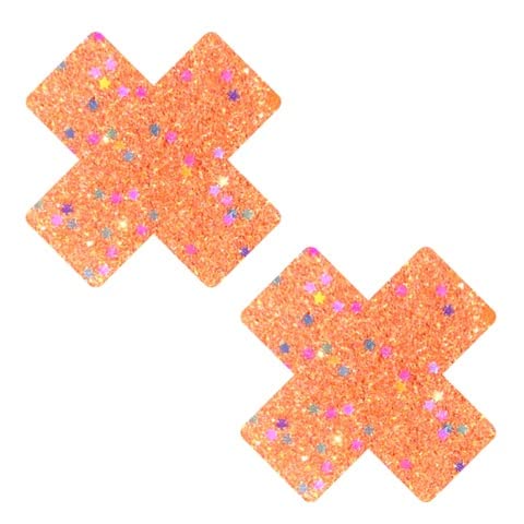 Neva Nude Iridescent Crystal Beamz Nipztix Pasties Nipple Covers for Festivals, Raves, Lingerie and More, Made in USA