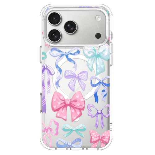 MOSNOVO for iPhone 17 Pro Max Case | Compatible with Magsafe | Military Grade 6.6ft Drop Tested | Camera Control | Clear with Bows Design by MOSNOVO - Used condition - US$9.67