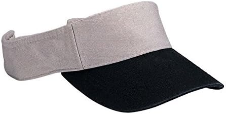 MCap Youth Cotton Twill Washed Visor, Stone/Black