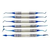 6 pcs Resin Aesthetic Repair Kit Dental Instrument Composite Resin Filling Spatula Titanium Plated H
