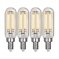 Feit Electric Dimmable T6 Clear Glass E12 Candelabra Straight Filament Edison LED Light Bulb, 40-Watt Equivalent (Soft White - 2700K)