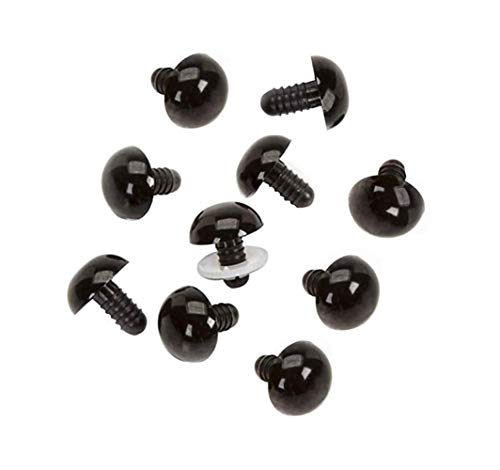 50 PCS Plastic Safety Eyes Solid Black Eyes for DIY Craft Plush Animal Making 15mm