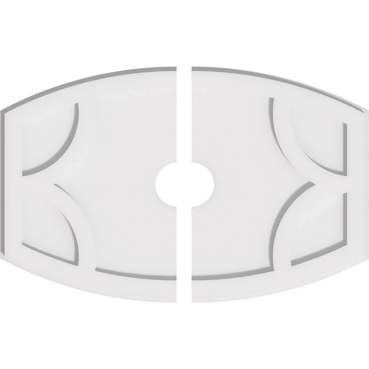 Ekena Millwork CMP24X16KY2-03000 Kailey Architectural Grade PVC Contemporary, Two Piece Urethane Ceiling Medallions 24"W x 16"H x 3"ID x 13"C x 1"P