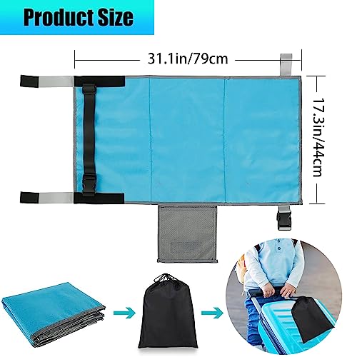 Toddler Airplane Travel Bed Portable, Airplane Footrest for Kids, Airplane Footrest Seat Extender for Kids, Baby Travel Essentials for Flying, Travel Foot Rest for Airplane Flights (Blue)