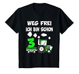 Kindergeburtstag Motiv 3 jahre für Jungen mit einem Trecker, und dem Spruch: Weg Frei ich bin schon 3. Dieses Design ist das perfekte Geburtstagsgeschenk für kleine Traktorfahrer zum 3. Geburtstag