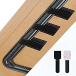 Abnii 50 PCS Under Desk Cable Management, Self Adhesive Cable Tidy Clips Straps, Sticky-Back Hook and Loop Cable Ties Cord Organizer, Wire Organizer for TV PC Laptop Ethernet Desktop, Black, Small