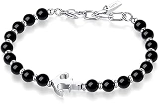 GAVU Men's Stone Beaded Anchor Bracelet