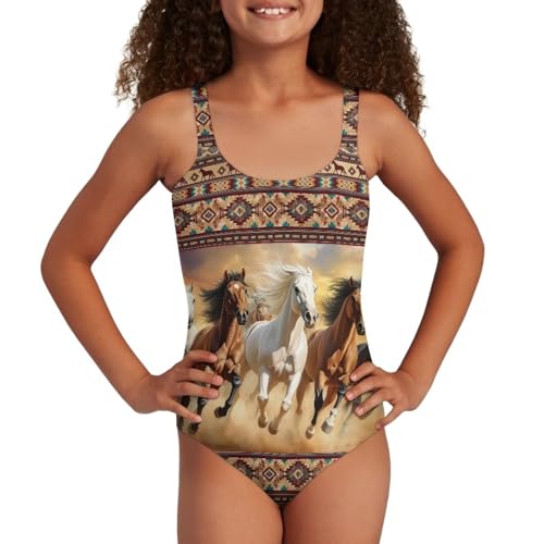 Image of Uourmeti Girls' One-Piece Swimwear Halter Bathing Suit Big Kids Summer Beach Swim Suits Swimming Wear