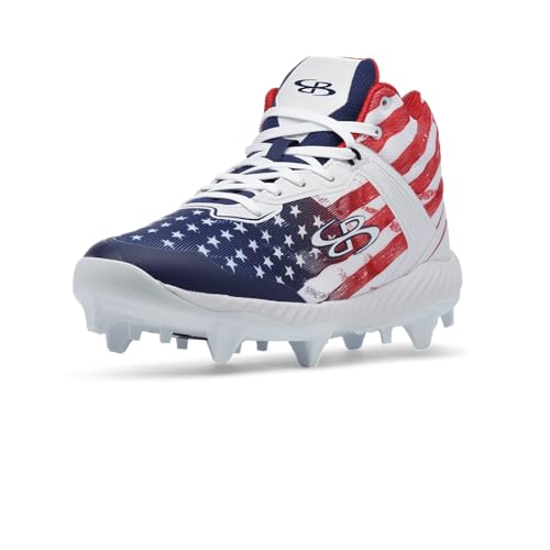 Boombah Victor Men's Molded Mid Cleat - USA Patriot - Multiple Sizes
