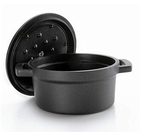 Cacerola Lacor 25915 de aluminio fundido de alta densidad con acabado negro elegante de 14 cm 3