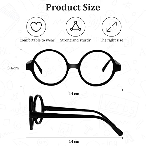 Miniatura 2 de Aomig Gafas Redondas De Mago, Gafas Niño De Mago, Gafas Disfraz Accesorios Halloween Adulto, Gafas Fiesta Para Mago College Cosplay Halloween Regalo