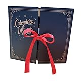 Toysmith クリスマスアドベントカレンダーギフトボックスホリデーデコレーション詰め替え可能新年サテンリボン飾り付き小さな