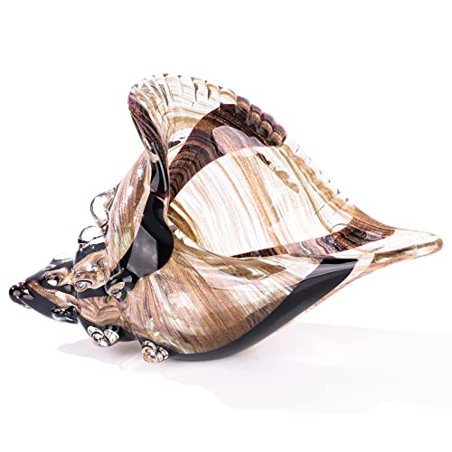 Lccck Coastal Decor Hand Blown Glass Conch Figurines Ornament, Sea Animal Ornament For Home Decor Glass Sculpture, Sea Animals Collection For Birthday Gift, Glass Seashell #TOP15
