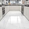 WESTICK White Marble Bathroom Stick on Floor Tiles Peel and Stick Waterproof Vinyl Flooring Adhesive Flooring Tiles for Kitchen Bedroom Camper 12 x 12 in 5 PCS