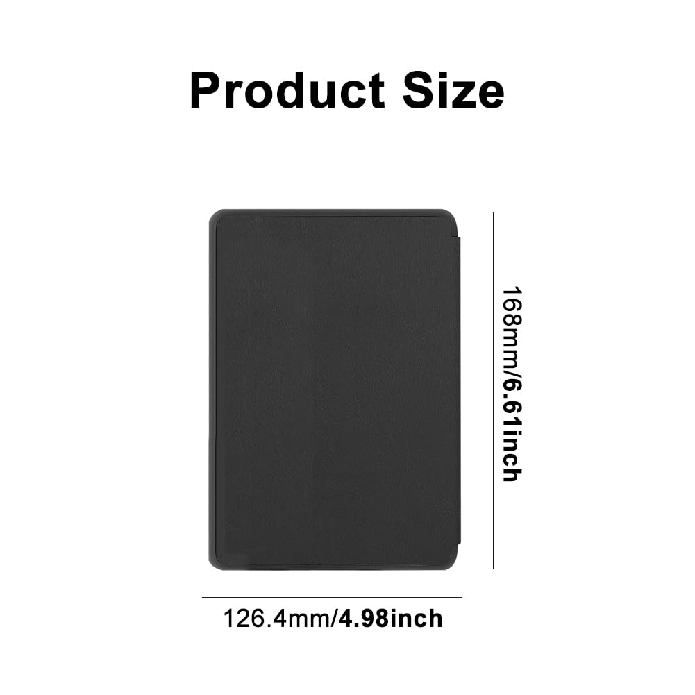 Funda para Kindle, funda protectora para lectores de libros electrónicos de 7 pulgadas, diseño delgado, interior suave (negro)