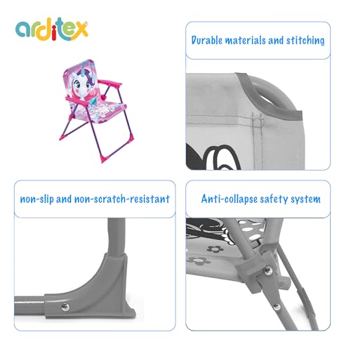 Miniatura 3 de Arditex Silla Plegable Con Brazos De Unicornio Sparkle - 38x32x53cm - Adecuado Para Jardín, Camping, Playa O Montaña - Ideal Para Niños Y Niñas.