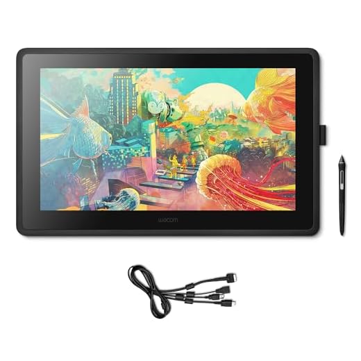 Wacom Cintiq 22, Display full HD da 1.920 x 1.080 Interattivo con Penna di Precisione Wacom Pro Pen 2, comp, Supporto Regolabile per Illustrare e Disegnare, Colori Vivi e Android 6.0 Marshmallow
