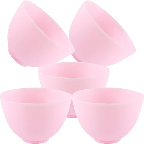 minkissy 5 unidades de máscaras faciales de bricolaje, tazón de silicona para máscara de silicona, tazón de mezcla de barro, cuenco de silicona para
