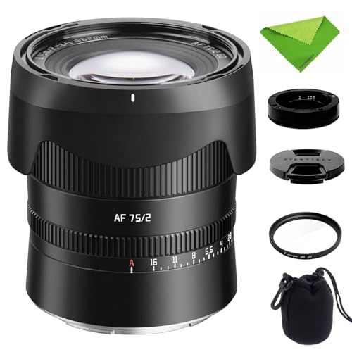 TTArtisan 75 mm F2 Z-Mount Objetivo fotográfico de Enfoque automático STM de fotograma Completo para Nikon Z-Mount cámaras Z5 Z6 Z7 Z6II 6III Z7II Z9 Z8 ZF Z50 ZFC Z30 con Filtro de Lente