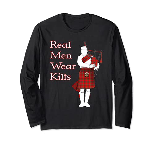 Los hombres reales usan Kilts Funny Scottish Pride Scotland Manga Larga