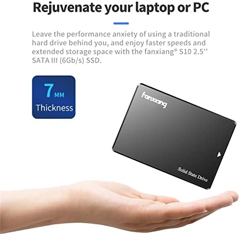 fanxiang S101 256GB SSD SATA III 6Gb/s 2.5" Internal Solid State Drive, Read Speed up to 550MB/sec, Compatible with Laptop and PC Desktops(Black)