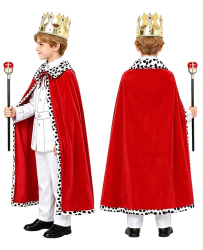 Disfraz de Rey para Niños con Capa 90cm Azul miniatura 2