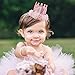 Kbrand Hat First Birthday 1st For Baby Girl Decoration Gifts Rose Gold Baby Pink Party Crown One Year Old Flowers Princess Pink 3inch