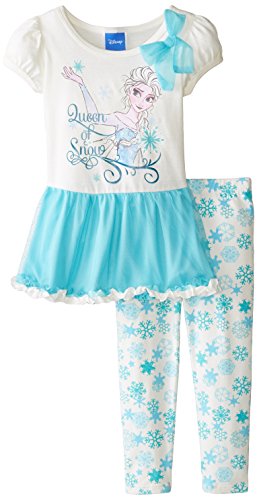 Disney Girls' 2 Piece Queen Of Snow Elsa Legging Set