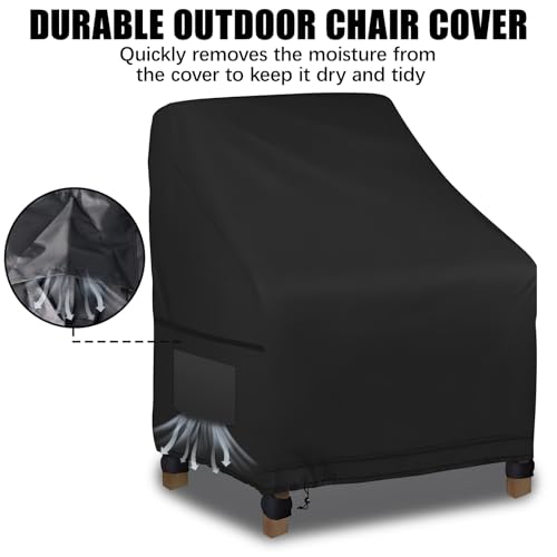 Housse de Chaise de Jardin 2 pièces Haute Résistance, Bâche Étanche Premium pour Fauteuil