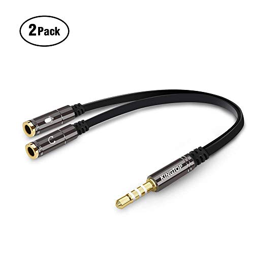 Kingtop 2 Pack 3.5mm Combo Audio Adapter Cable for PS4,Xbox One,Tablet,Mobile Phone,PC Gaming