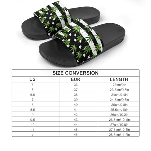 USA Weed Flag Women's House Sandals Non Slide Bathroom Beach Slippers for Men2