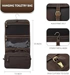 LEATHER VILLAGE Hanging Toiletry Bag for Men & Women, Handcrafted Vintage Cosmetic & Shaving Organizer Travel Dopp Kit- Brown