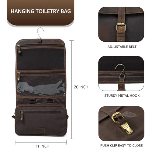 LEATHER VILLAGE Hanging Toiletry Bag